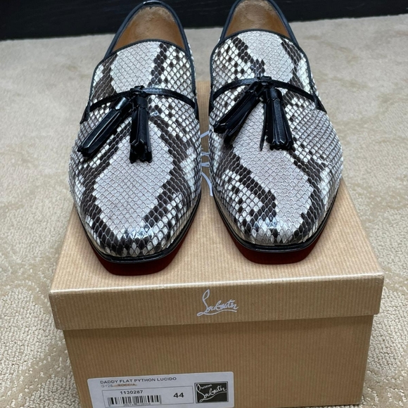 Auth Christian Louboutin Daddy Flat Python Lucido - Picture 2 of 5